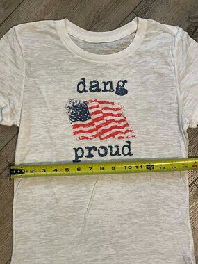 Women’s America Tee, Dang Chicks “Dang Proud” White Shirt, Size L